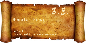 Bombicz Erna névjegykártya